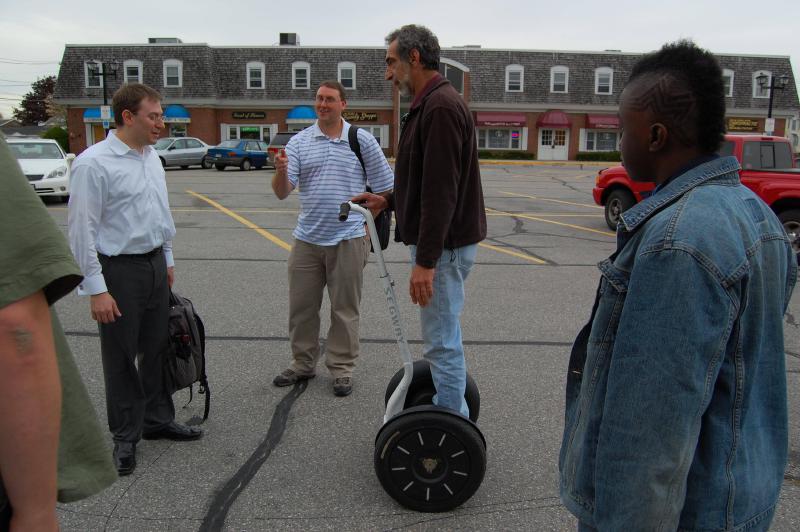 segway engineers goofing around with 1st gen prototype they brought after a day of programming bootcamp